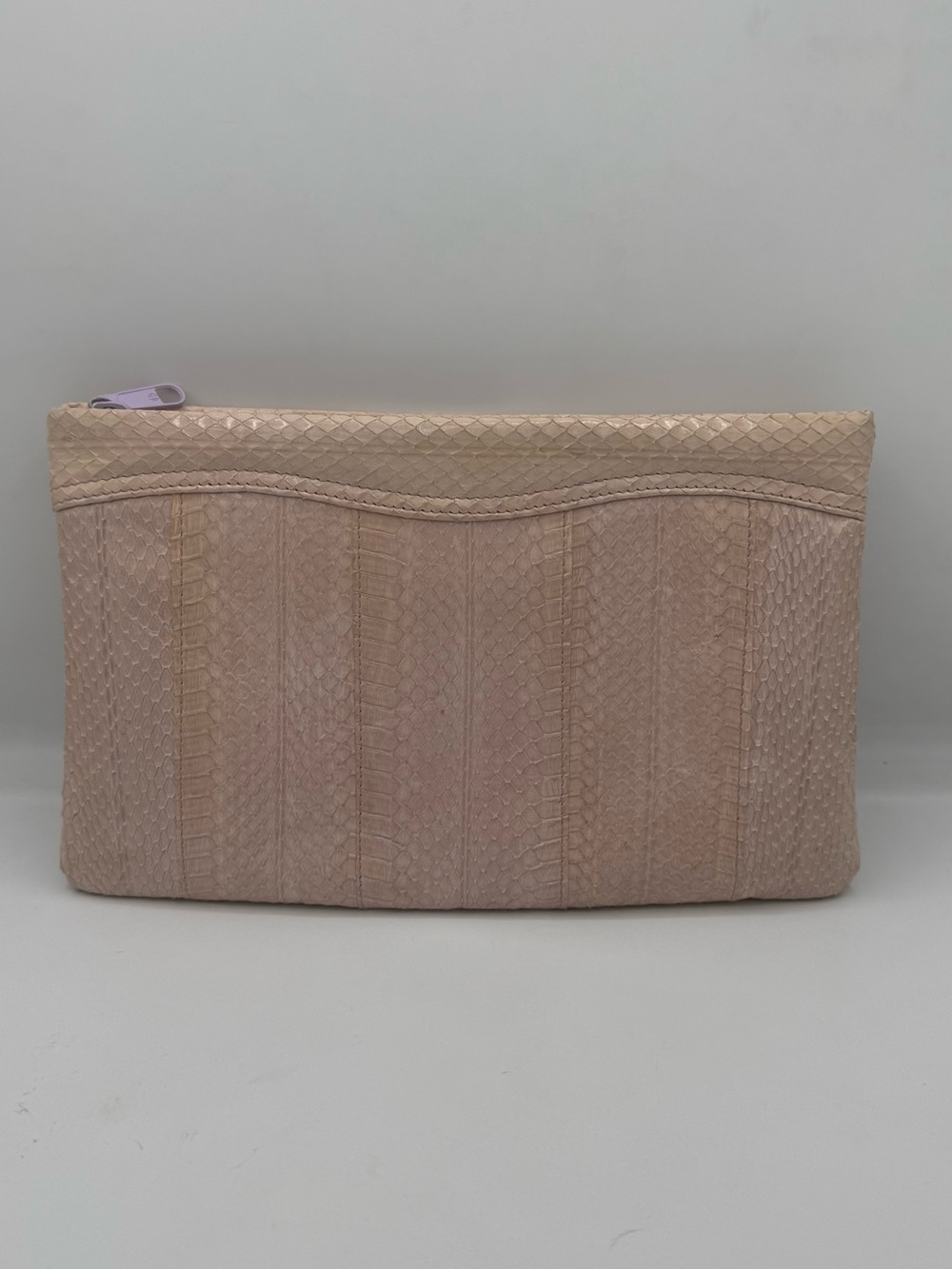 Neutral Blush Clemente Snakeskin Handbag